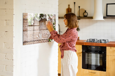 Magnetic erase board Flowers on wood