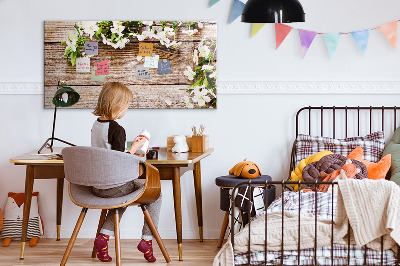 Magnetic erase board Flowers on wood