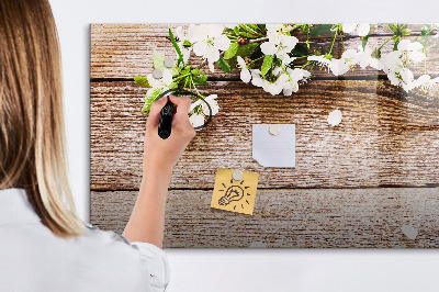 Magnetic erase board Flowers on wood