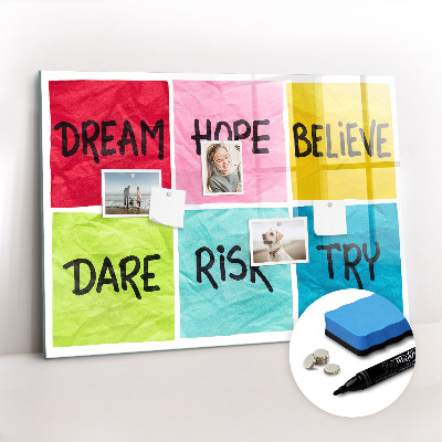 Magnetic board for writing Motivational Board