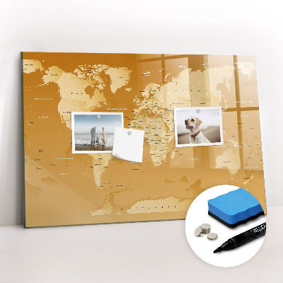 Magnetic erase board World map