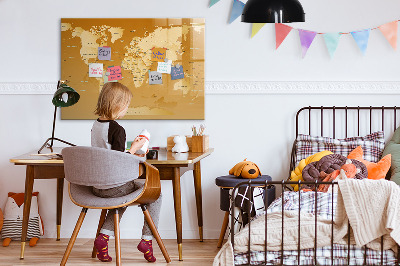 Magnetic erase board World map