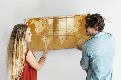 Magnetic board with marker World Map