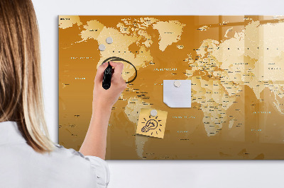 Magnetic board with marker World Map