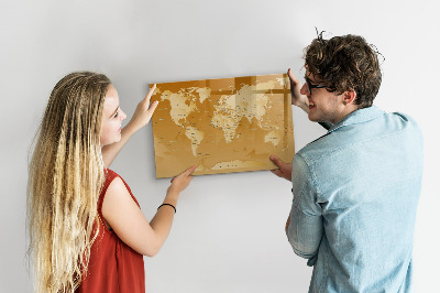 Magnetic erase board World map