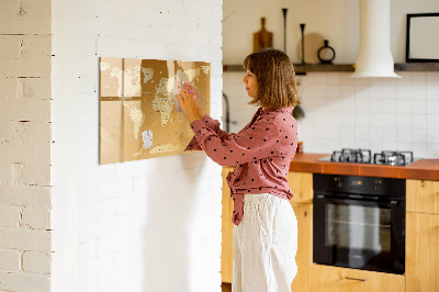 Magnetic board with marker World Map