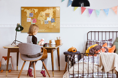 Magnetic board with marker World Map