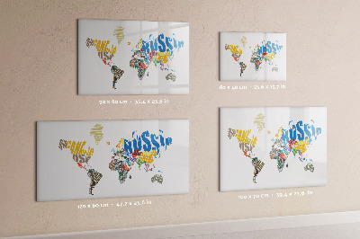 Magnetic board for drawing Text map of the world