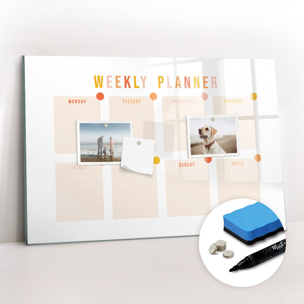 Magnetic erase board Weekly planner