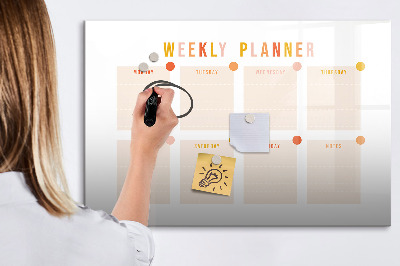 Magnetic erase board Weekly planner