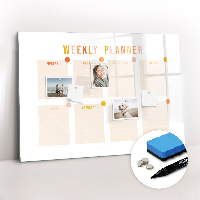 Magnetic writing board Weekly planner