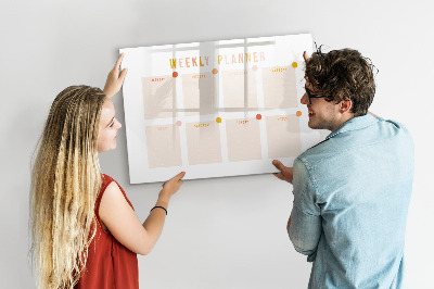 Magnetic erase board Weekly planner