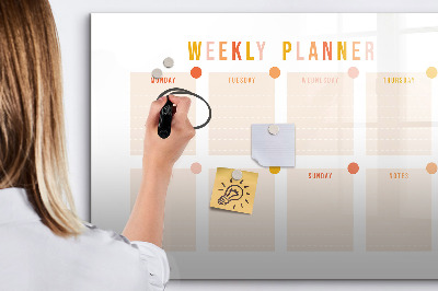Magnetic erase board Weekly planner