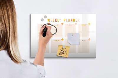 Magnetic writing board Weekly planner