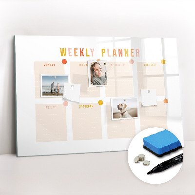 Magnetic erase board Weekly planner