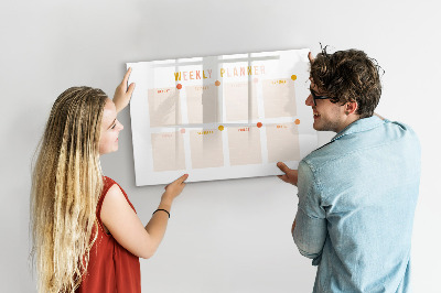 Magnetic erase board Weekly planner