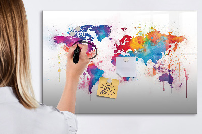 Magnetic erase board World map