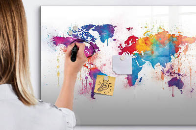 Magnetic erase board World map
