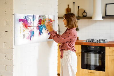Magnetic erase board World map