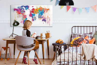 Magnetic erase board World map