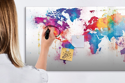 Magnetic erase board World map