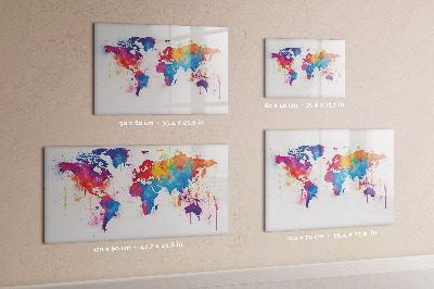Magnetic erase board World map