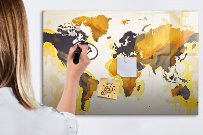 Magnetic drawing board Abstract world map