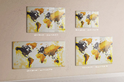Magnetic writing board Abstract world map