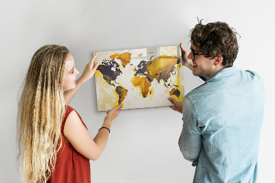 Magnetic writing board Abstract world map