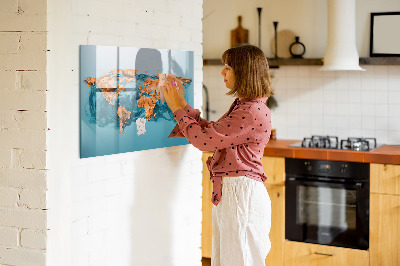 Magnetic erase board Abstract world map