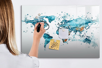 Magnetic drawing board Water world map