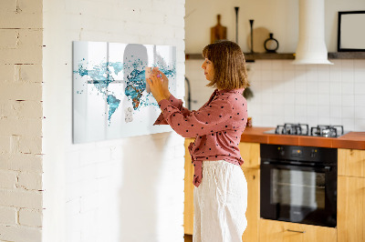 Magnetic drawing board Water map of the world