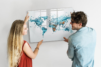 Magnetic drawing board Water world map