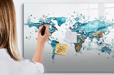 Magnetic drawing board Water world map