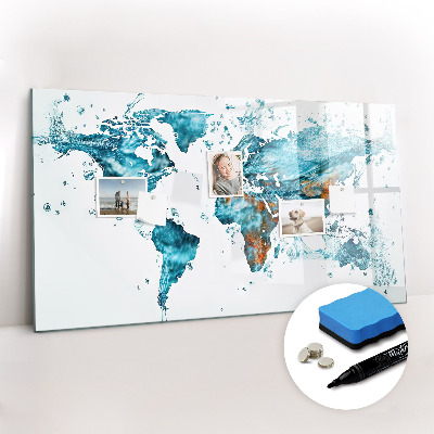 Magnetic drawing board Water map of the world