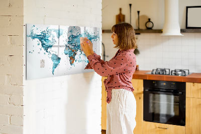 Magnetic drawing board Water map of the world