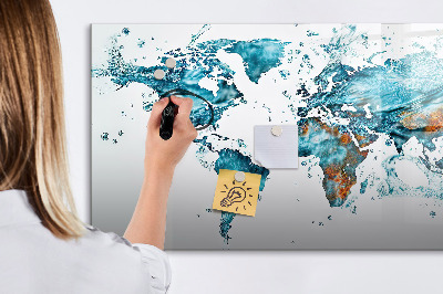 Magnetic drawing board Water world map