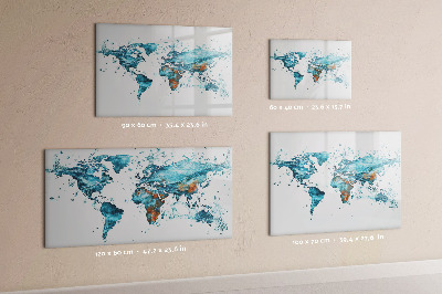 Magnetic drawing board Water world map