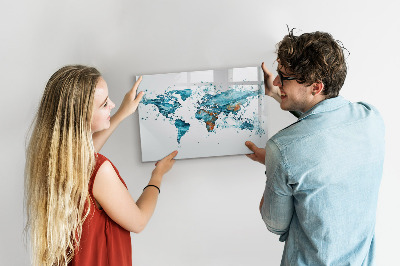 Magnetic drawing board Water map of the world