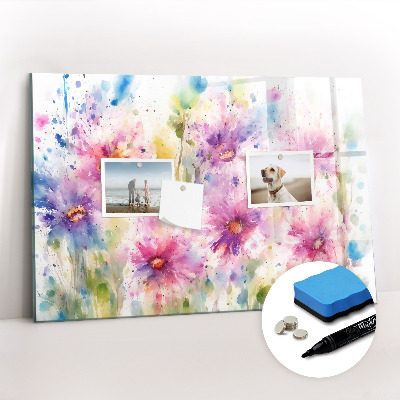 Magnetic erase board Painted flowers