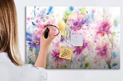 Magnetic erase board Painted flowers