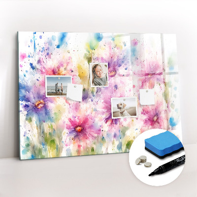 Magnetic erase board Painted flowers