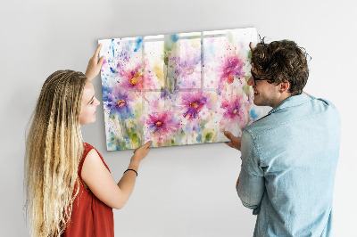 Magnetic erase board Painted flowers