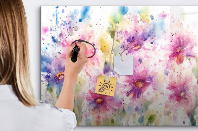 Magnetic erase board Painted flowers