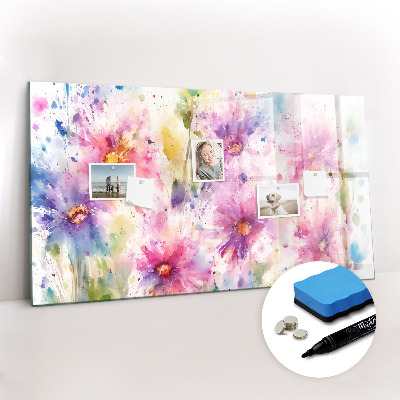 Magnetic erase board Painted flowers