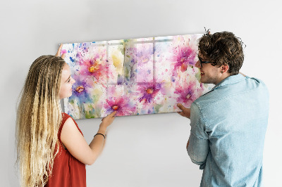 Magnetic erase board Painted flowers