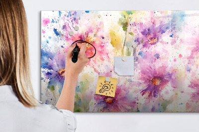 Magnetic erase board Painted flowers