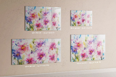 Magnetic writing board Painted flowers