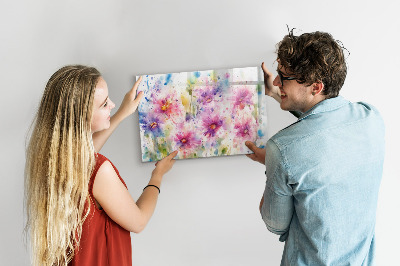 Magnetic erase board Painted flowers