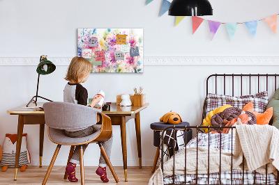 Magnetic erase board Painted flowers